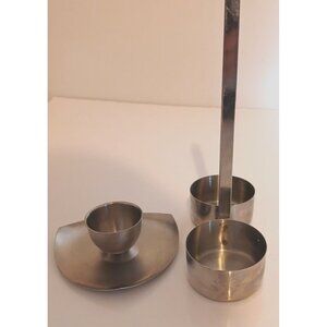 Vintage Stainless Steel 18/8 Taper /Thin Candle Holder & Oil Vinager Holder Lot